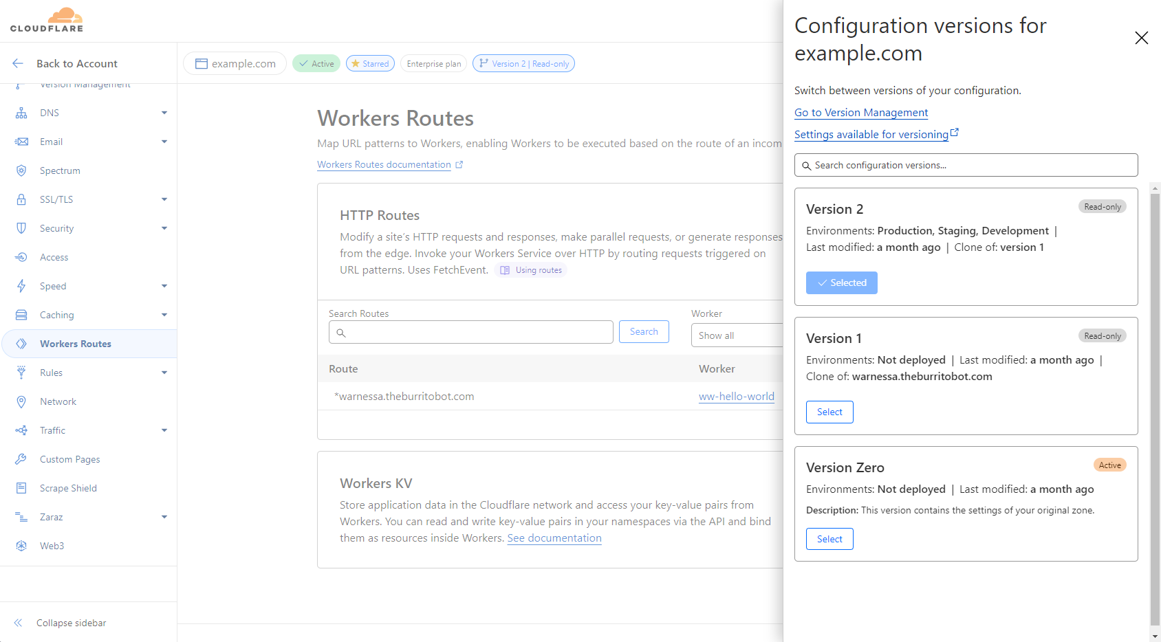 Switch between versions of your configuration