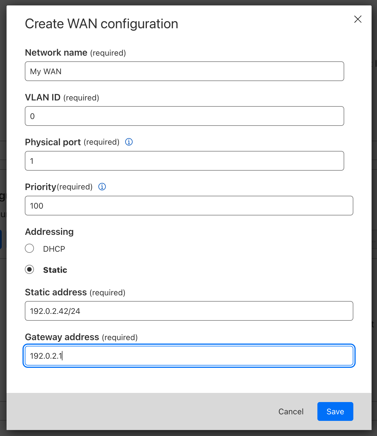 An example of how to configure you Magic WAN Connector WAN